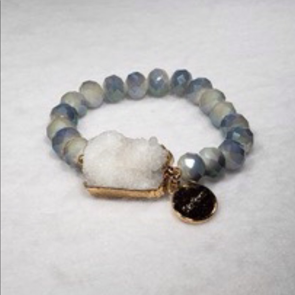 Homemade boho beaded stretchy bracelet
